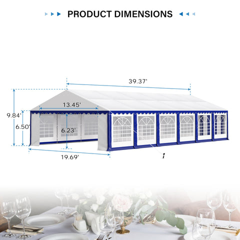 PHI VILLA 20'x40' Tent for Party Large Wedding Birthday Party Event Canopy Shelters with Heavy Duty Design Includes Carry Bag