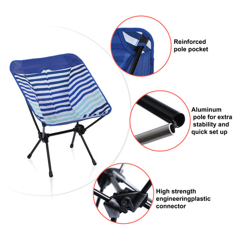 CAPTIVA DESIGN Ultralight Portable Folding Camping Chairs With Carry Bag