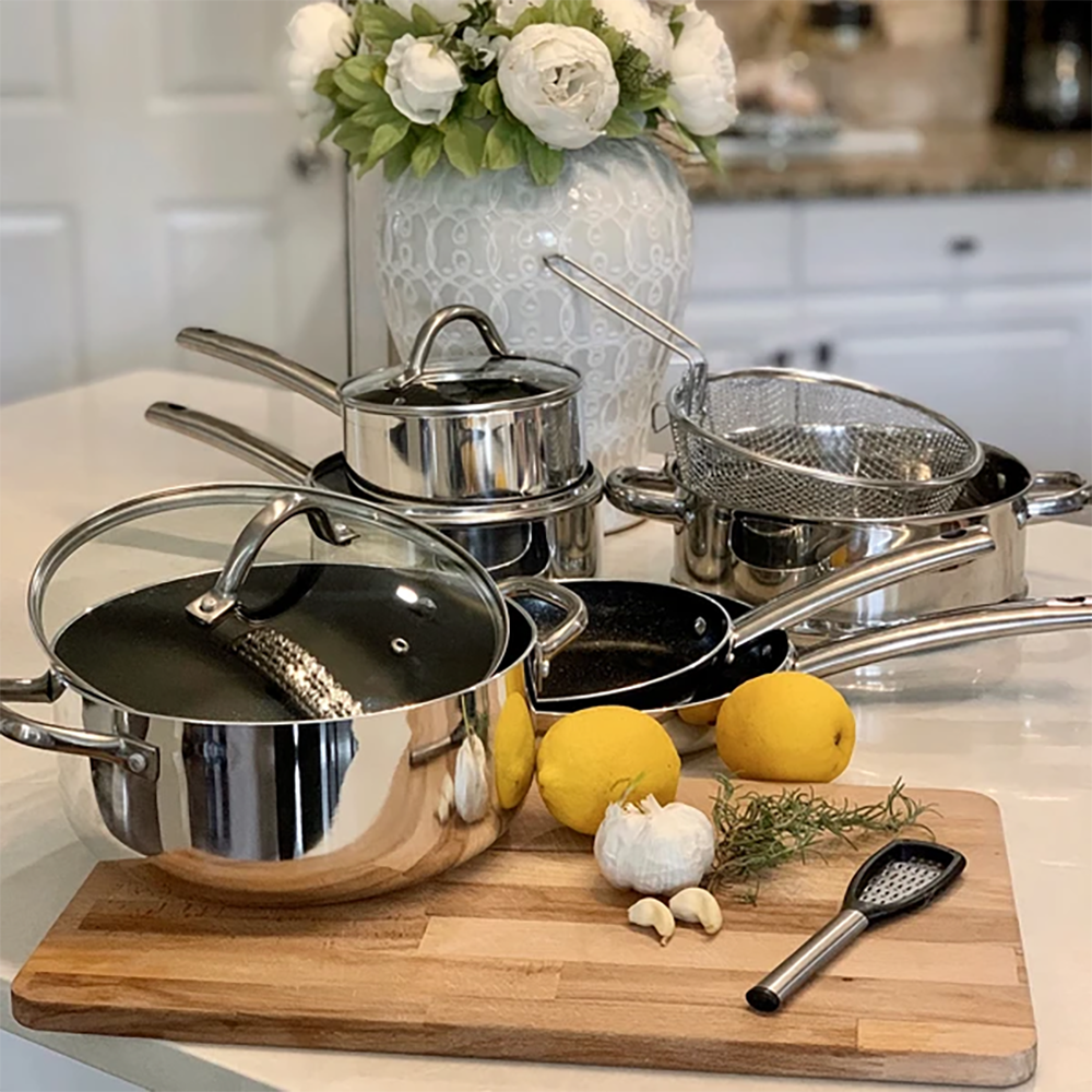 Kitchen Academy 10 Piece Copper Cookware Sets- Pots and Pans Set –  AlphaMarts