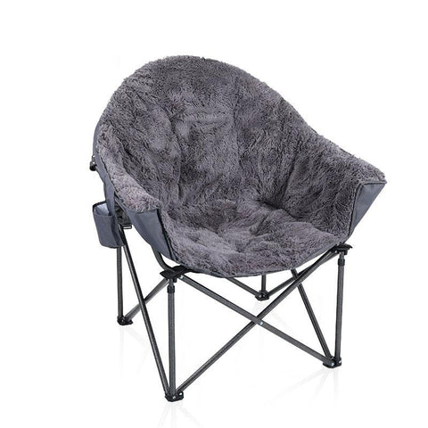 ALPHA CAMP Deluxe Plush Dorm Chair Oversized Moon Saucer Chair Supports 350 LBS Portable with Carry Bag
