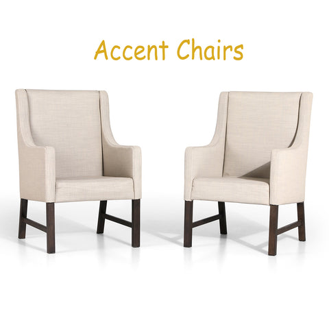 PHI VILLA Patio Textilene Fabric Padded Accent Chairs, Set of 2