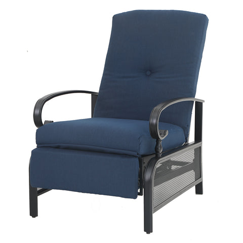 PHI VILLA Adjustable Patio Metal Relaxing Recliner Lounge Chair