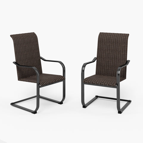 Sophia & William Rattan C-spring Patio Dining Chairs, Set of 2