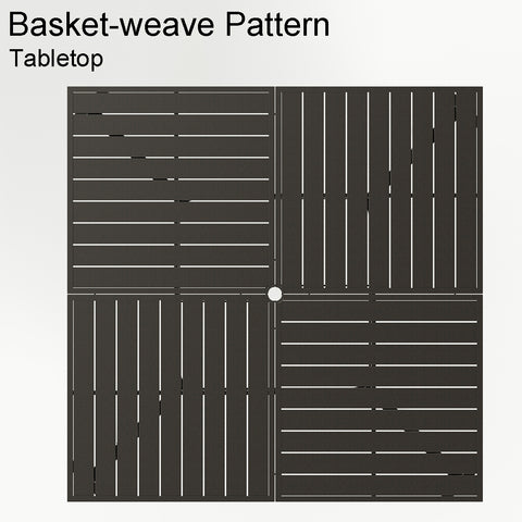Phi Villa 60" Enlarged Basket-wave Sqaure Patio Table