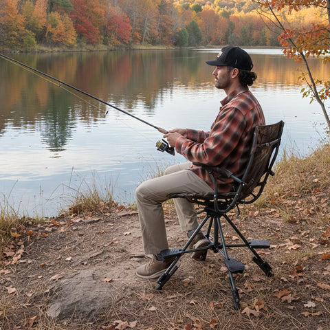 360° Silent Swivel Blind Hunting Chair with Shooting Pedals - Alpha Camp