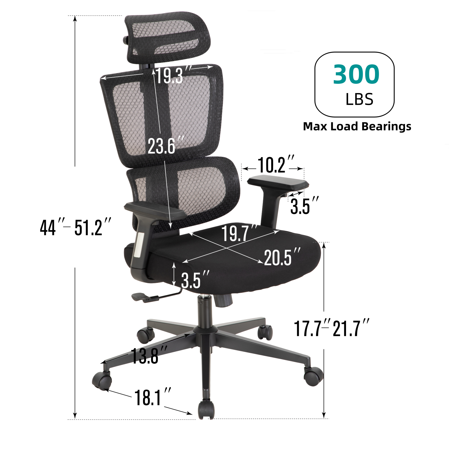 Alpha Home Ergonomic 3D Mesh Office Desk Chair with High Back