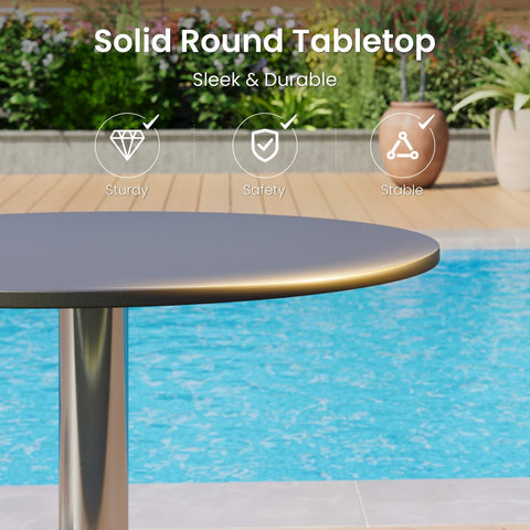 PHI VILLA 30" Outdoor Bistro Pedestal Table – Round & Square