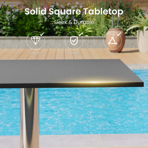 PHI VILLA 30" Outdoor Bistro Pedestal Table – Round & Square