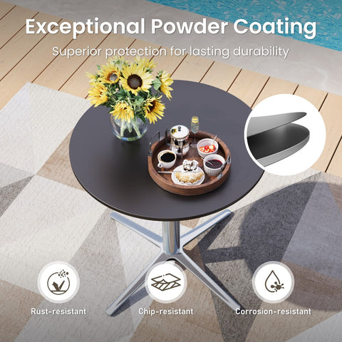 PHI VILLA 30" Outdoor Bistro Pedestal Table – Round & Square