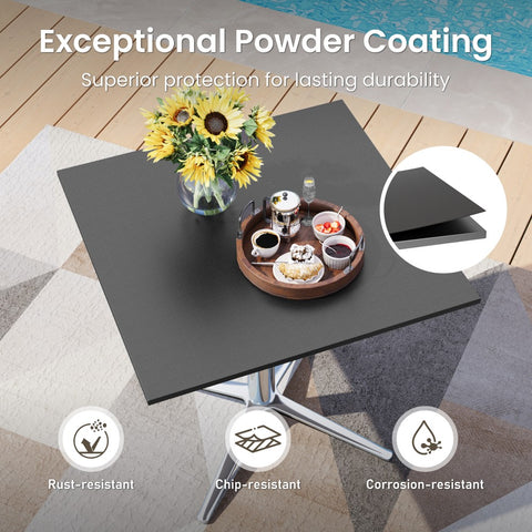 PHI VILLA 30" Outdoor Bistro Pedestal Table – Round & Square