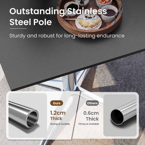 PHI VILLA 30" Outdoor Bistro Pedestal Table – Round & Square