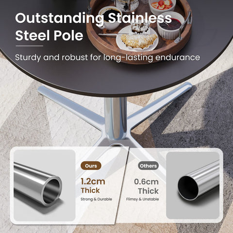 PHI VILLA 30" Outdoor Bistro Pedestal Table – Round & Square