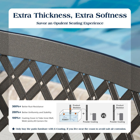 PHI VILLA Outdoor Patio Metal Dining Chairs for Garden, Backyard