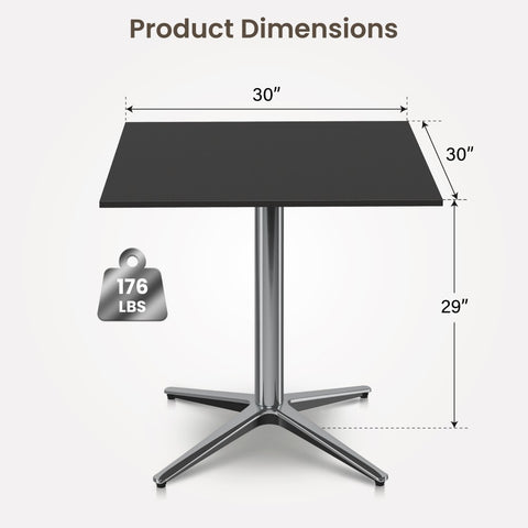 PHI VILLA 30" Outdoor Bistro Pedestal Table – Round & Square
