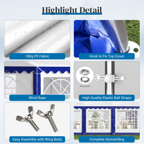 PHI VILLA 16'x32' Scalloped Valance Party Tent Canopy Shelter with Heavy Duty Design (Includes Carry Bag)