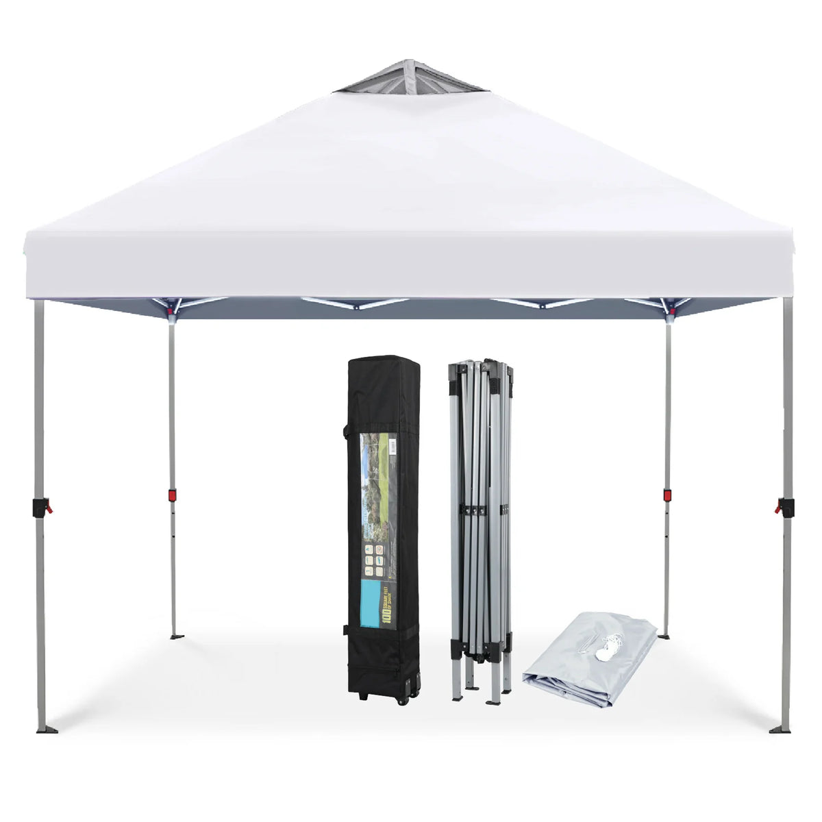 Sophia & William 10'x10' Pop-up Canopy Tent with 3 Adjustable Height and Roller Bag