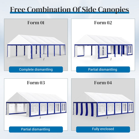 PHI VILLA 16'x32' Scalloped Valance Party Tent Canopy Shelter with Heavy Duty Design (Includes Carry Bag)