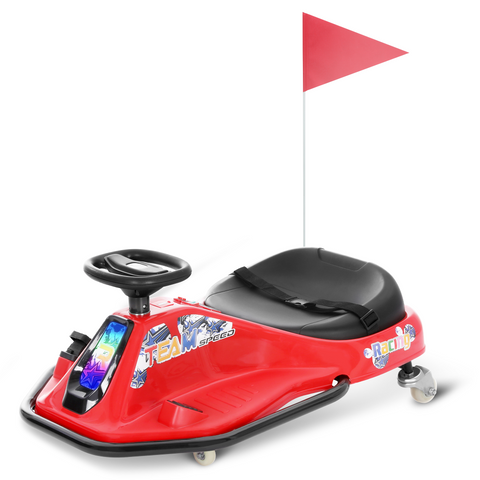24V Electric Drifting Go-Kart for Kids Ages 3+ with 360 Spin and Upgraded Glowing Wheels