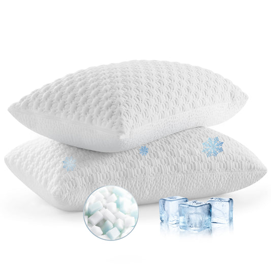 Adjustable Shredded Memory Foam Pillow for Neck and Shoulder Support, Set of 2 – Sophia & William