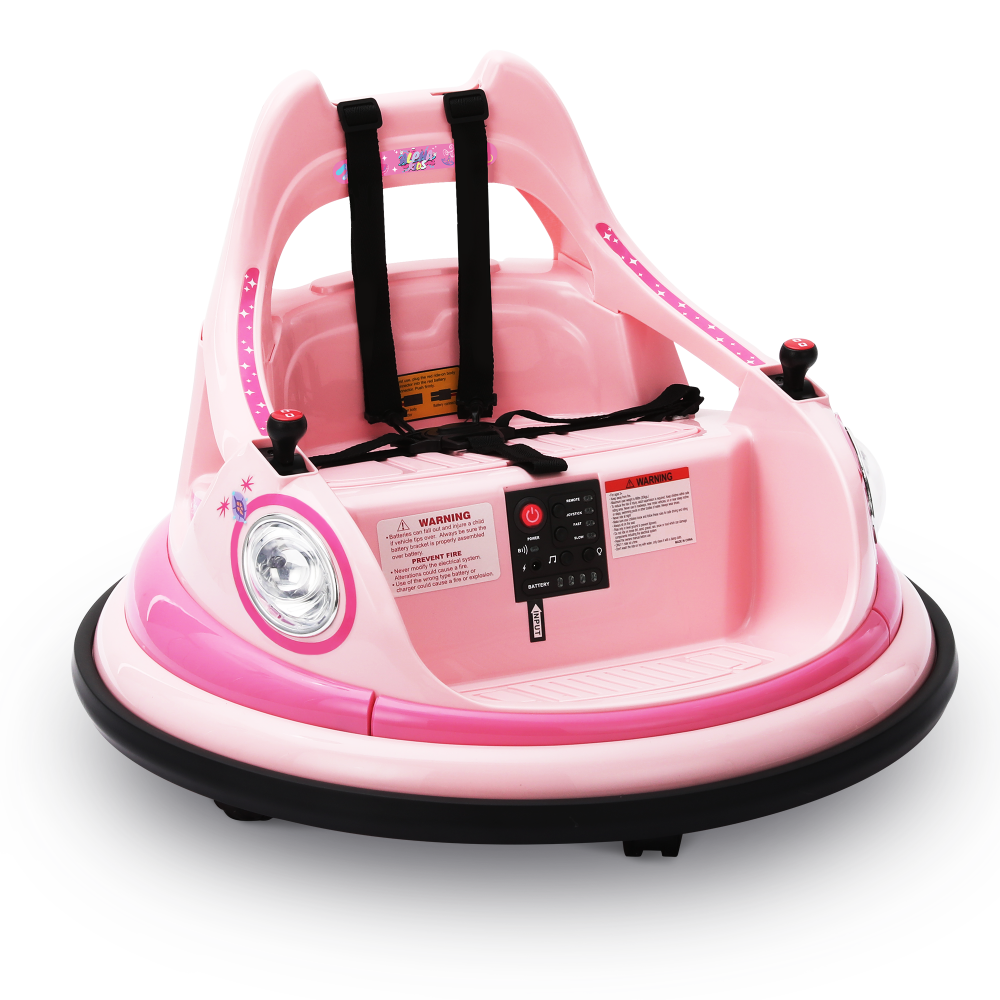 12V Kids Electric Bumper Car for Toddlers Pink