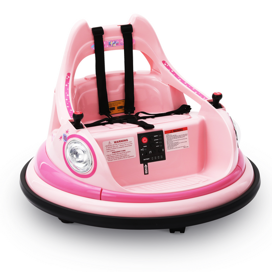 12V Kids Electric Bumper Car for Toddlers Pink