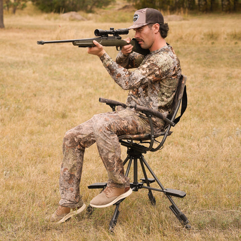 360° Silent Swivel Blind Hunting Chair with Shooting Pedals - Alpha Camp