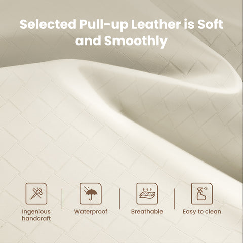 PHI VILLA 24" Backless Counter Height Bar Stools with Faux Leather Seat, Set of 4