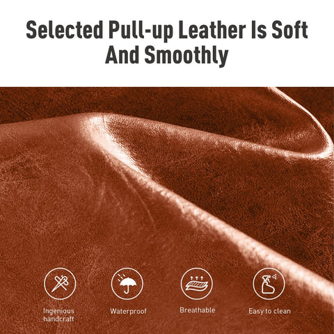 PHI VILLA 24'' Backless PU Leather Bar Stools for Kitchen Island with Sturdy Metal Frame- Set of 4