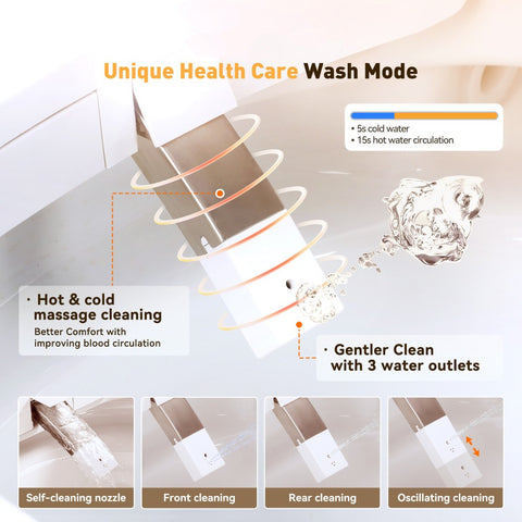TSUNAMI FLUSH One Piece Smart Bidet Toilet With Unique Health Care Wash Mode