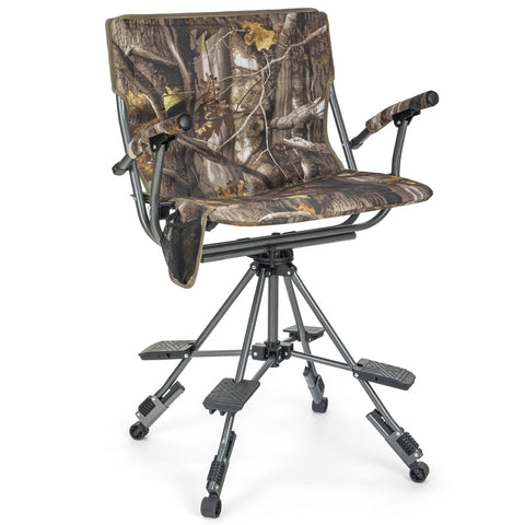 360° Silent Swivel Blind Hunting Chair with Shooting Pedals - Alpha Camp