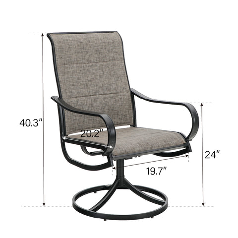 PHI VILLA Classic Textilene Swivel Chairs