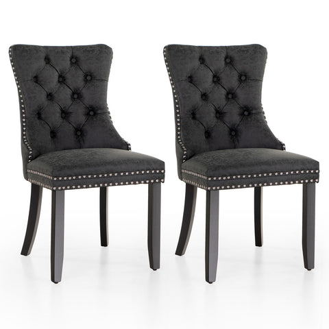 PU Leather Wing Back Side Dining Room Chairs Set of 2 -MFSTUDIO