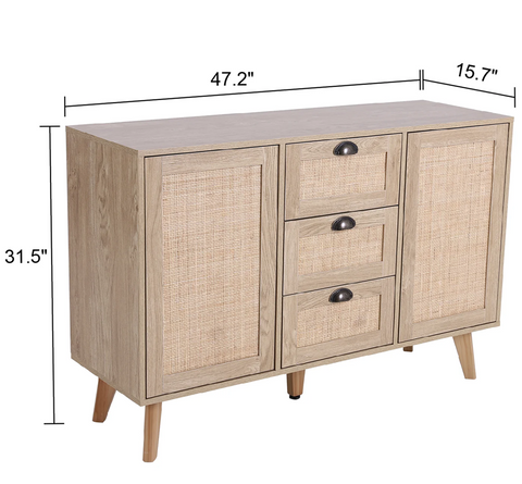 Natural Rattan Storage Cabinet and Chest of Drawers-MFSTUDIO