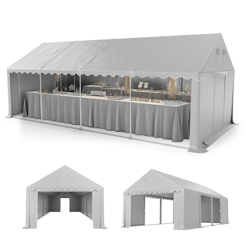 PHI VILLA 13ft Modern Outdoor Gray Carport Storage Shed