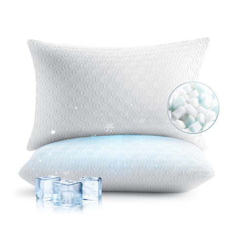 Adjustable Shredded Memory Foam Pillow for Neck and Shoulder Support, Set of 2 – Sophia & William