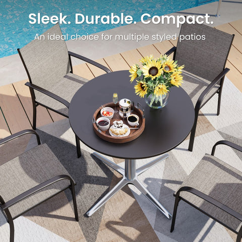 PHI VILLA 30" Outdoor Bistro Pedestal Table – Round & Square