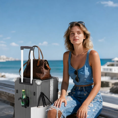 Thickened Aluminum Frame Trunk Luggage with TSA Lock USB Charging, 26/30 Inch