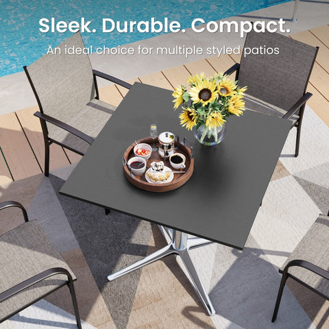 PHI VILLA 30" Outdoor Bistro Pedestal Table – Round & Square