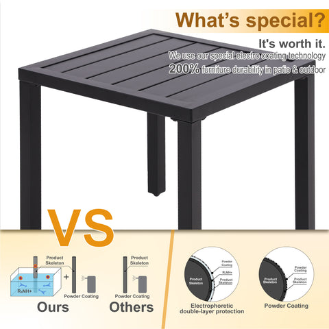 PHI VILLA Adjustable Patio Metal Relaxing Recliner Lounge Chair