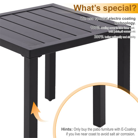 PHI VILLA Adjustable Patio Metal Relaxing Recliner Lounge Chair