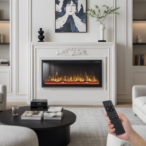 Premium Wall Mounted & Recessed Electric Fireplace with Remote Control - Sophia & William