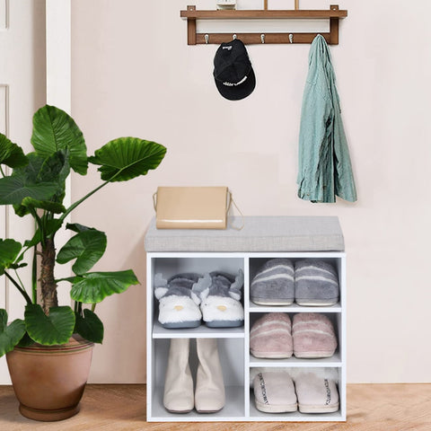 Small Shoe Storage Bench with Padded Cushion-MFSTUDIO