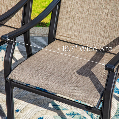 Sophia & William 7/9-Piece Ergo Sling Chairs Patio Dining Set with Reinforced Expandable Table
