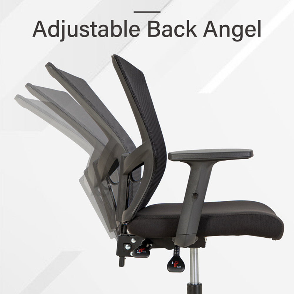Alpha Home S-Shaped Ergonomic Adjustable Office Chair with Lumbar Support and Three Adjust Methods