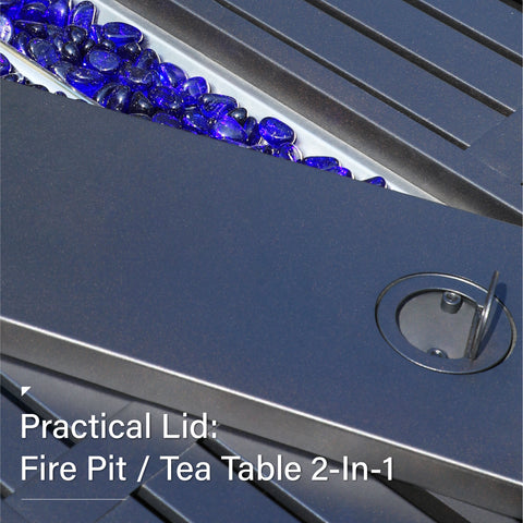 PHI VILLA 45" x 23", 50,000 BTU Rectangle Metal Gas Fire Pit Table