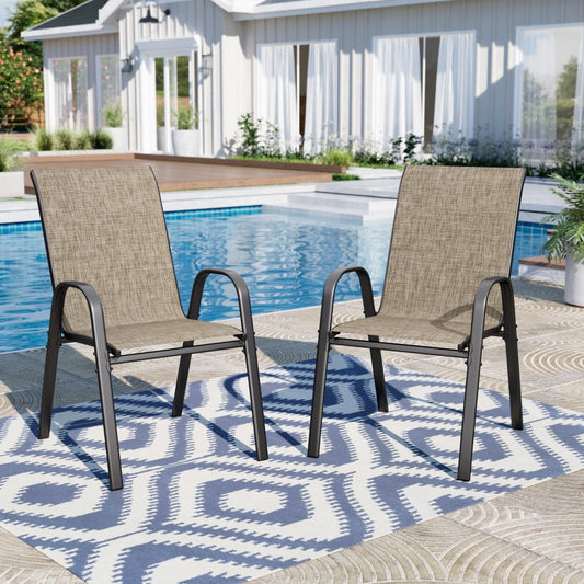 Sophia & William Textilene Extra-High Ergonomic Stackable Patio Dining Chairs