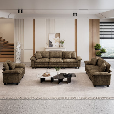 PHI VILLA Modern Chenille Modular Cloud Sofa Set with Deep Seats for Living Room