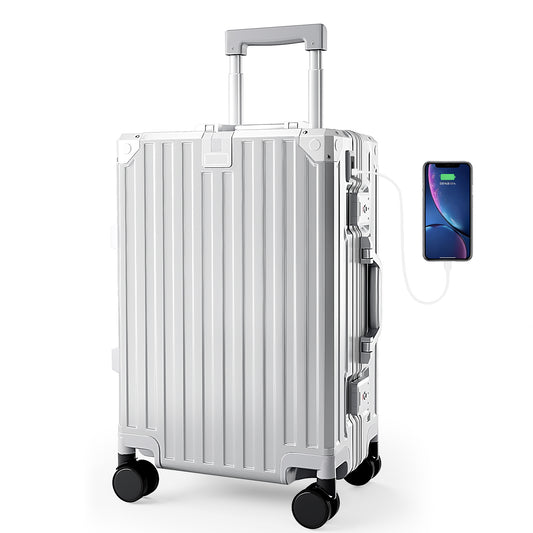 Carry-On and Checked Thickened 3-Layer Aluminum Frame Travel Suitcase