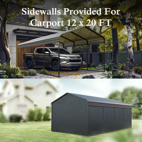 PHI VILLA Heavy Duty Carport with Galvanized Steel Roof Multi-Purpose Shelter