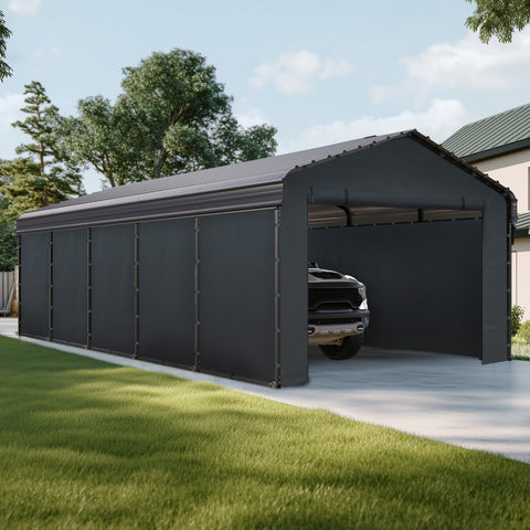 Heavy Duty Carport with Galvanized Steel Roof Multi-Purpose Shelter